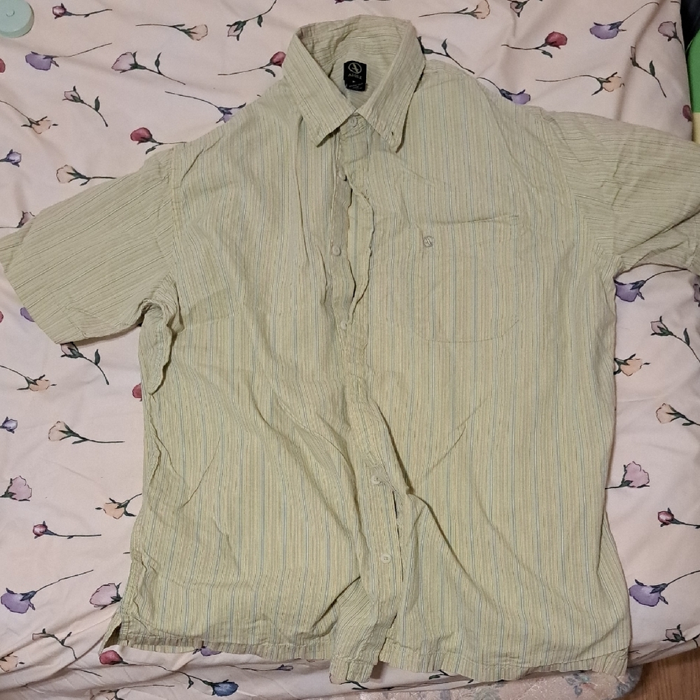 Aigle Men's Light Yellow Striped Casual Shirt